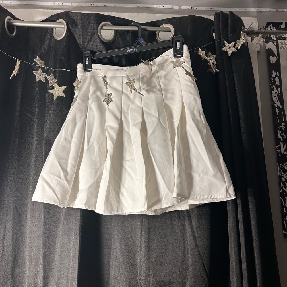 SHEIN White Skater Skirt